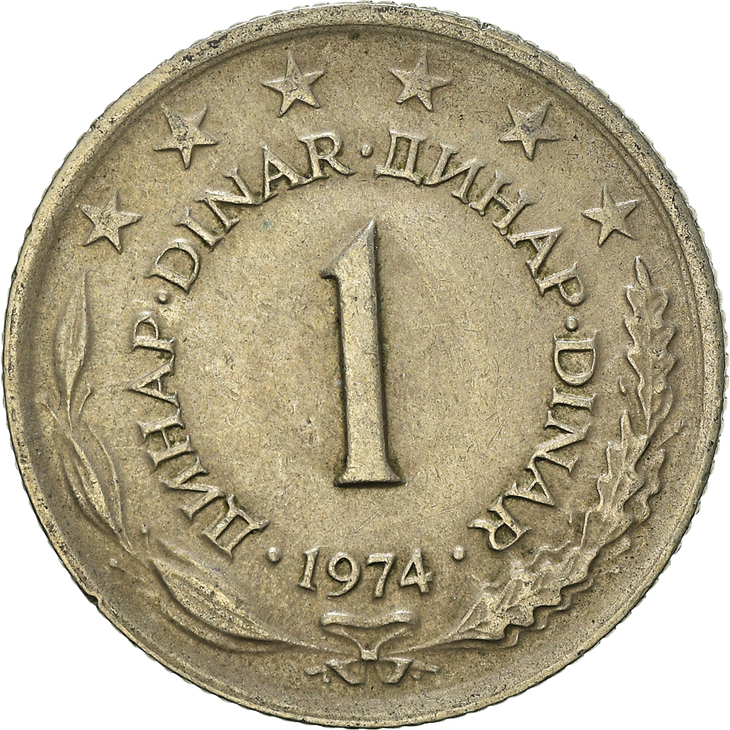 Moneda, Yugoslavia, Dinar, 1974