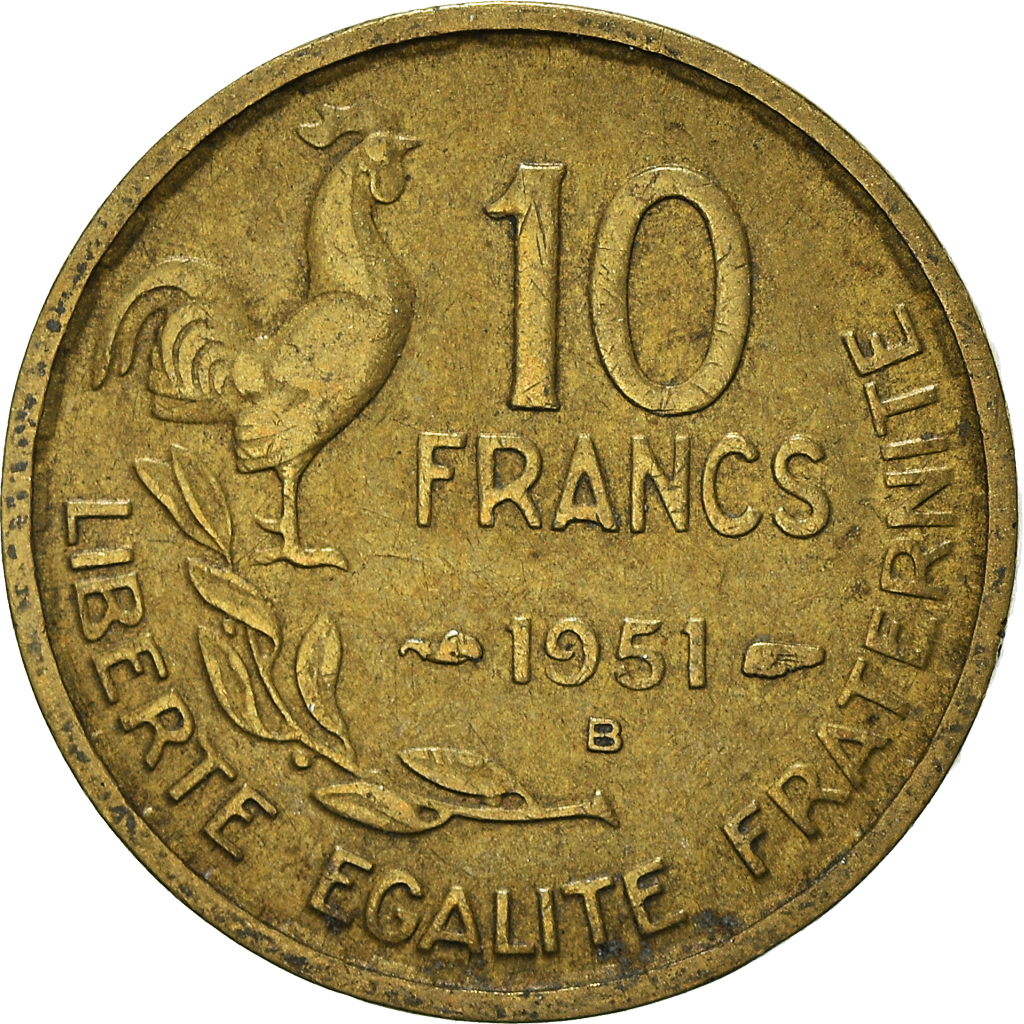 Moneda, Francia, 10 Francs, 1951