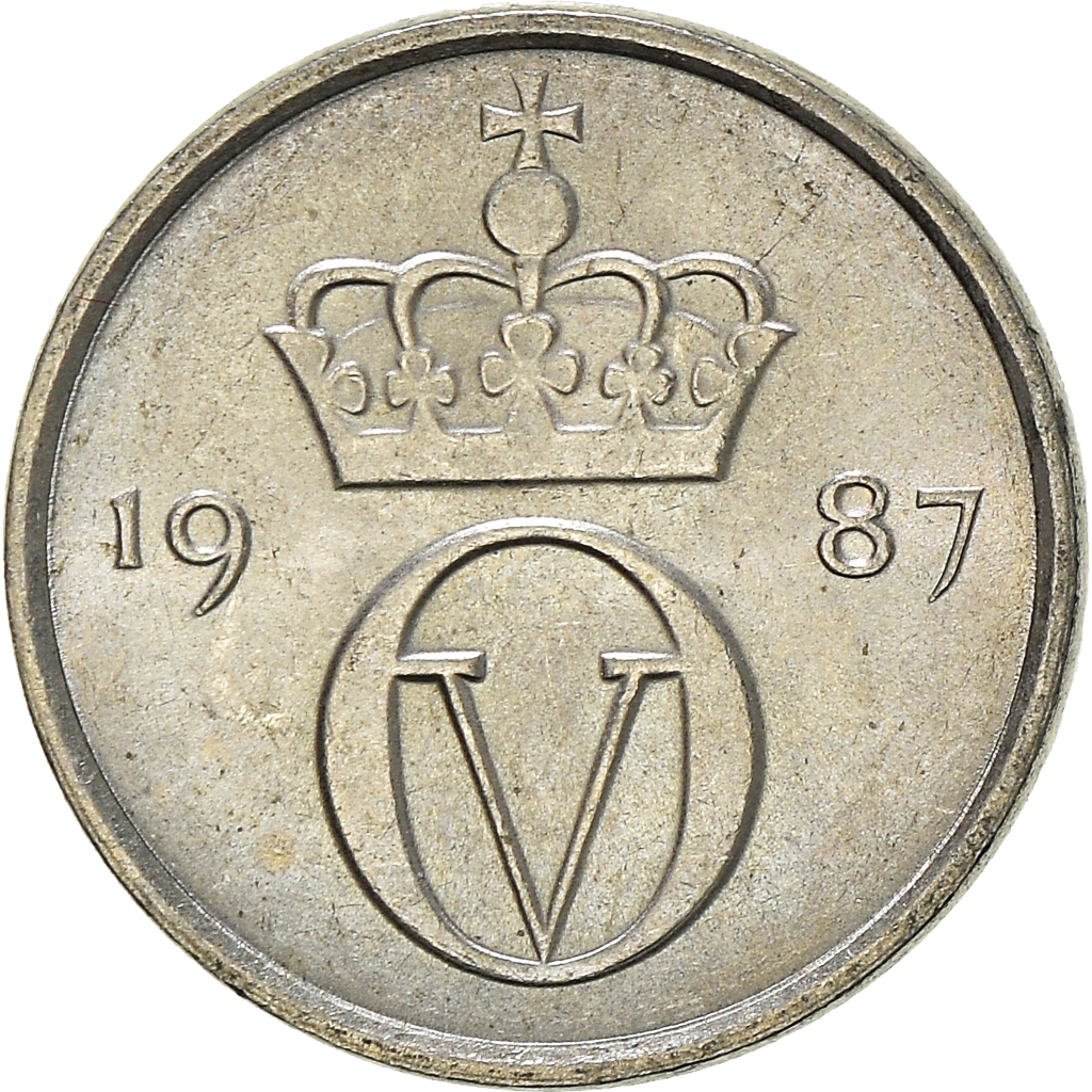 Moneda, Noruega, 10 Öre, 1987