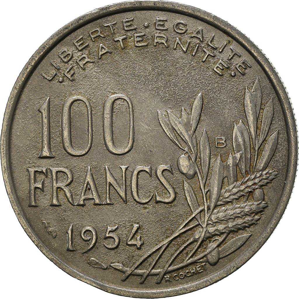 Coin, France, 100 Francs, 1954