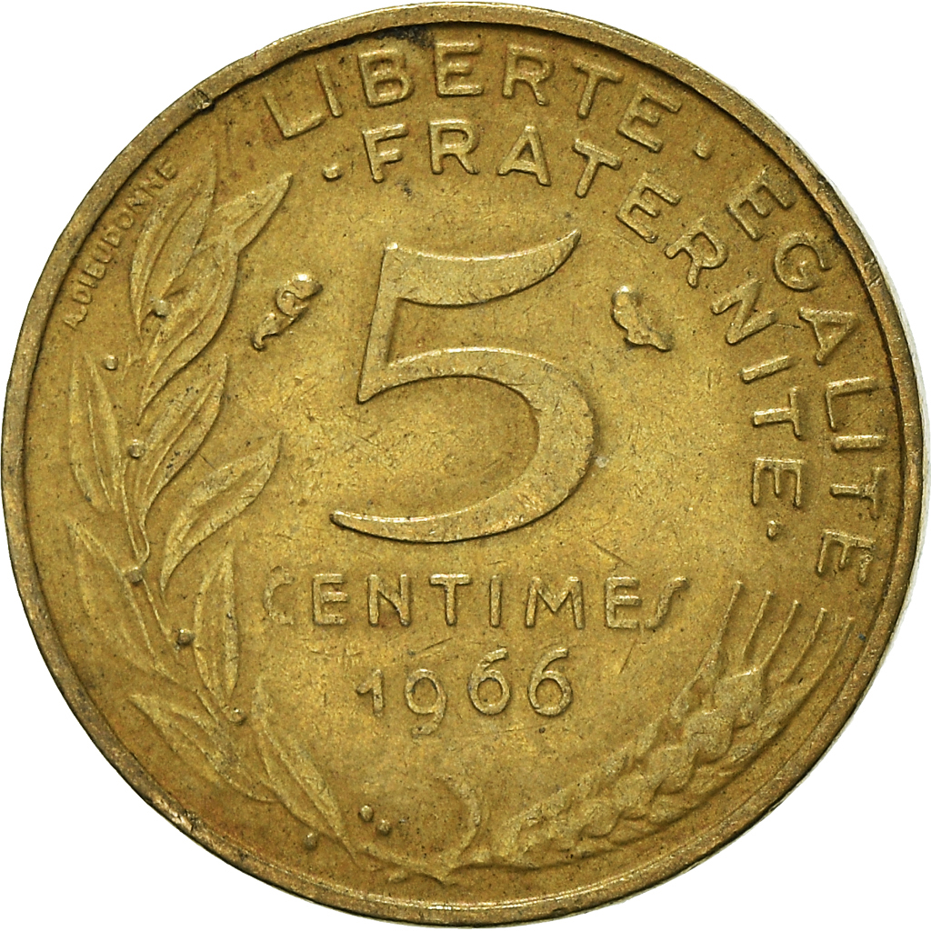 Moneda, Francia, 5 Centimes, 1966