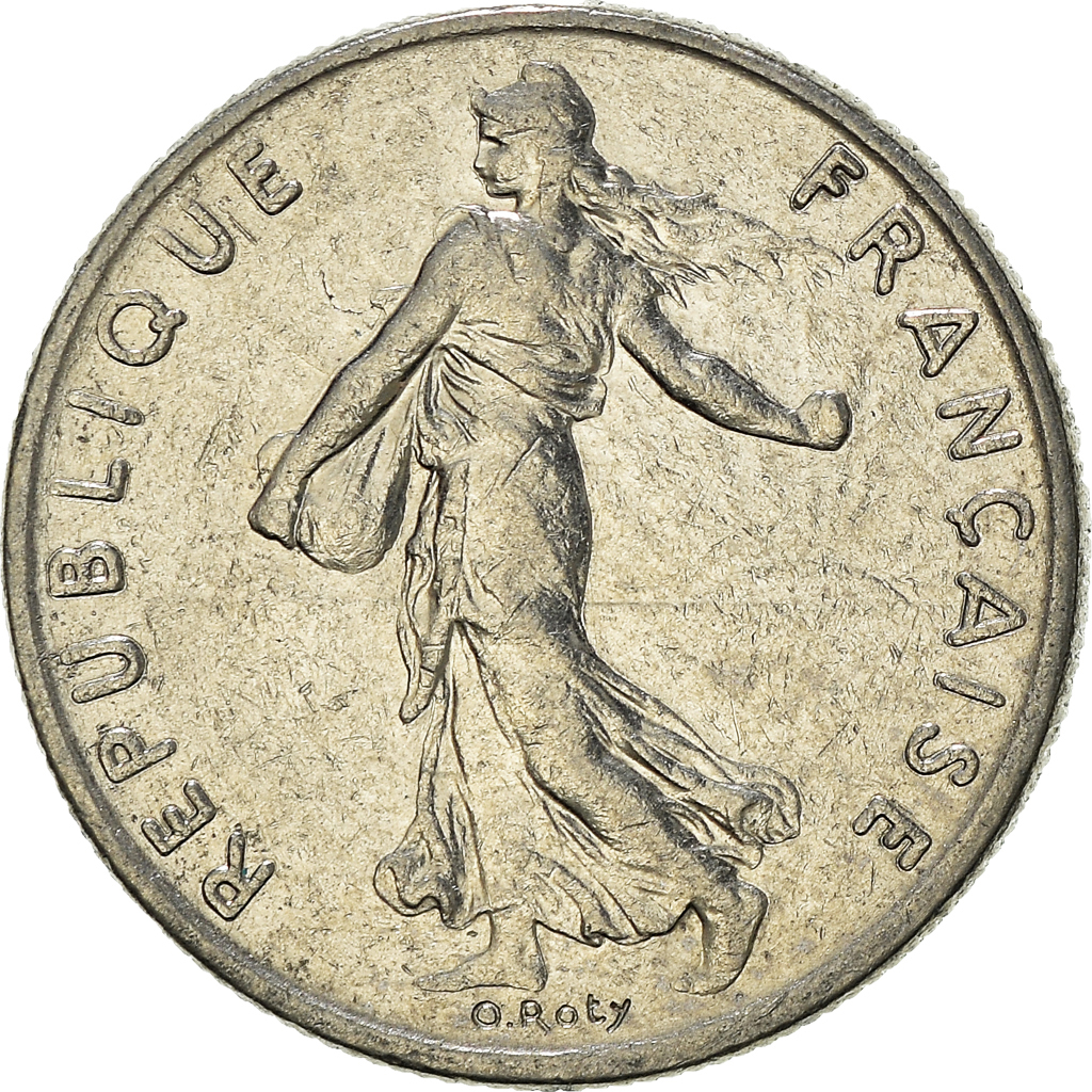 Moneda, Francia, 1/2 Franc, 1977
