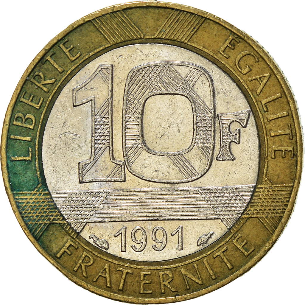 Moneda, Francia, 10 Francs, 1991