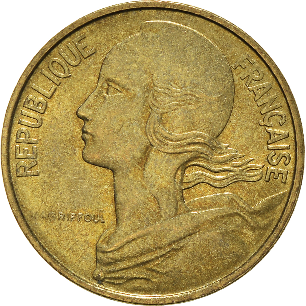 Moneda, Francia, 10 Centimes, 1968