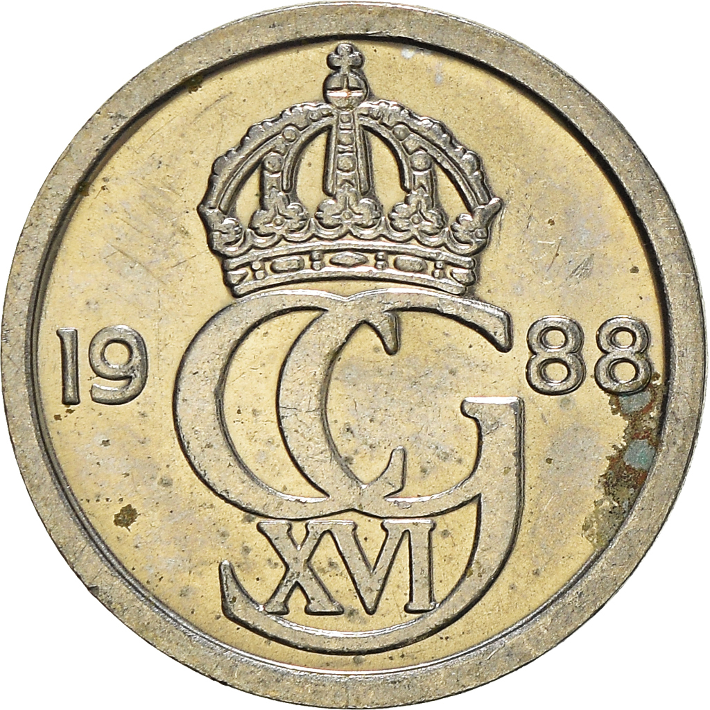 Moneda, Suecia, 10 Öre, 1988
