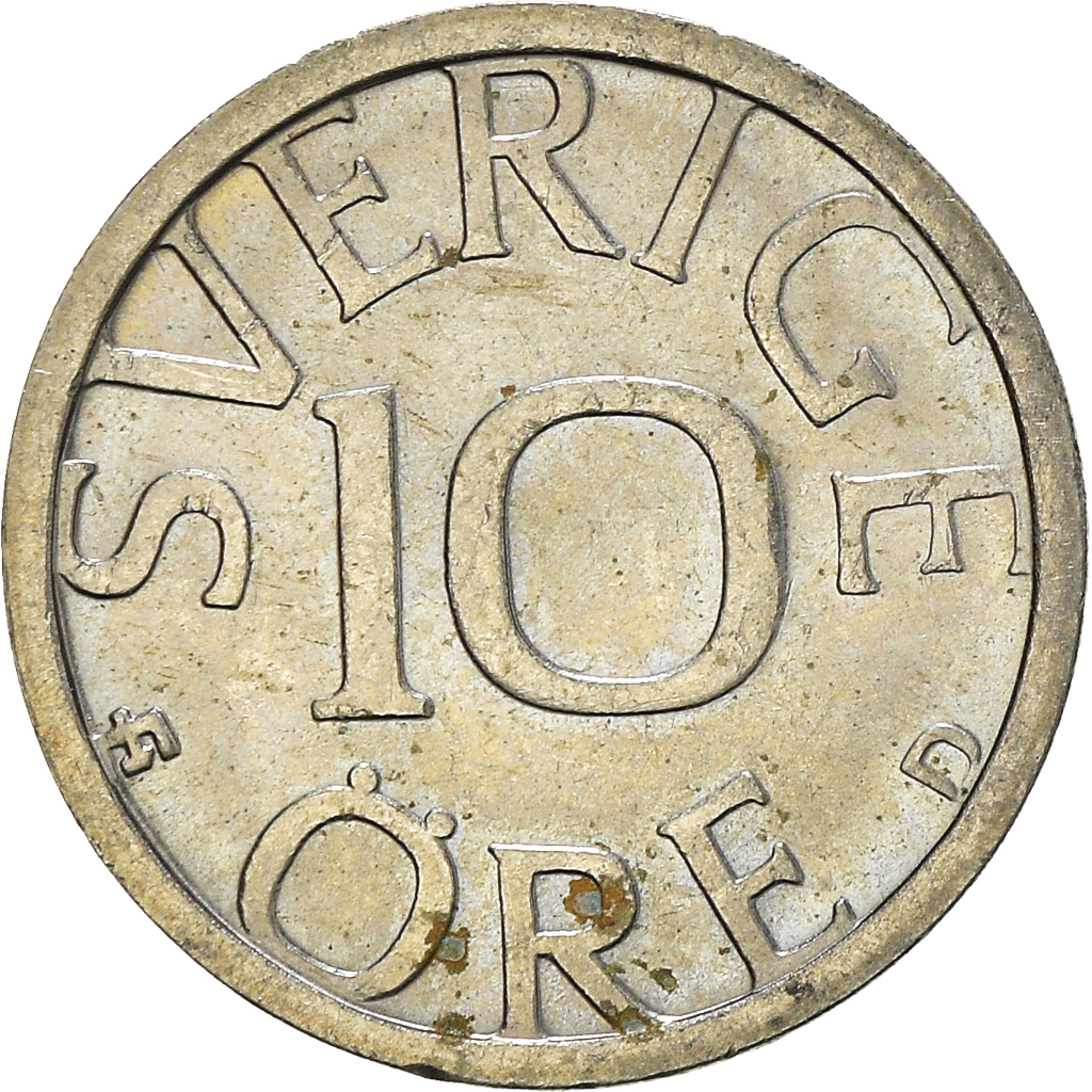 Moneda, Suecia, 10 Öre, 1988