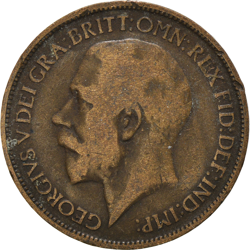 Moneda, Gran Bretaña, 1/2 Penny, 1918