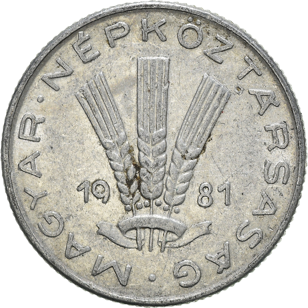 Moneda, Hungría, 20 Fillér, 1981