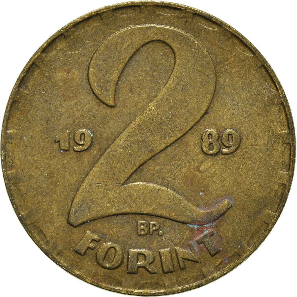 Moneda, Hungría, 2 Forint, 1989