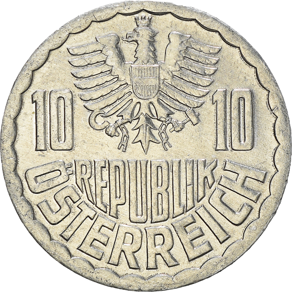 Moneda, Austria, 10 Groschen, 1986