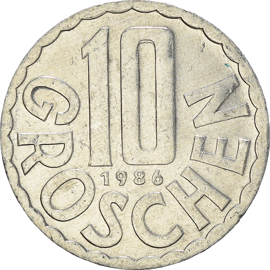 Moneda, Austria, 10 Groschen, 1986