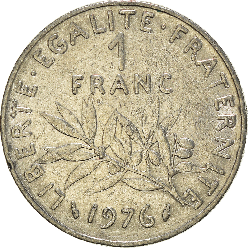 Moneda, Francia, Franc, 1976