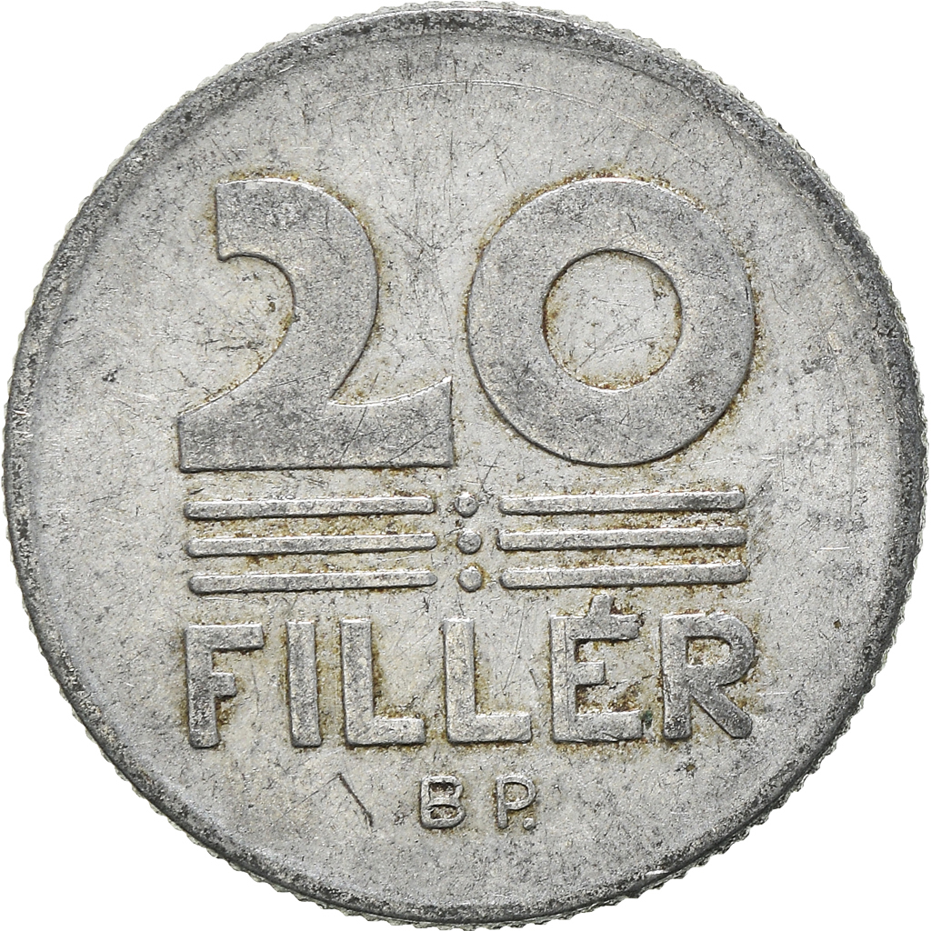 Moneda, Hungría, 20 Fillér, 1983