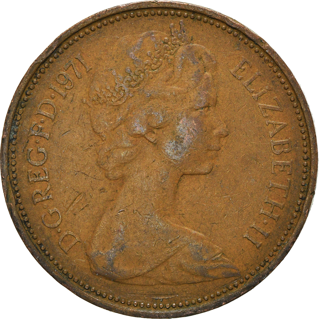 Moneda, Gran Bretaña, 2 New Pence, 1971