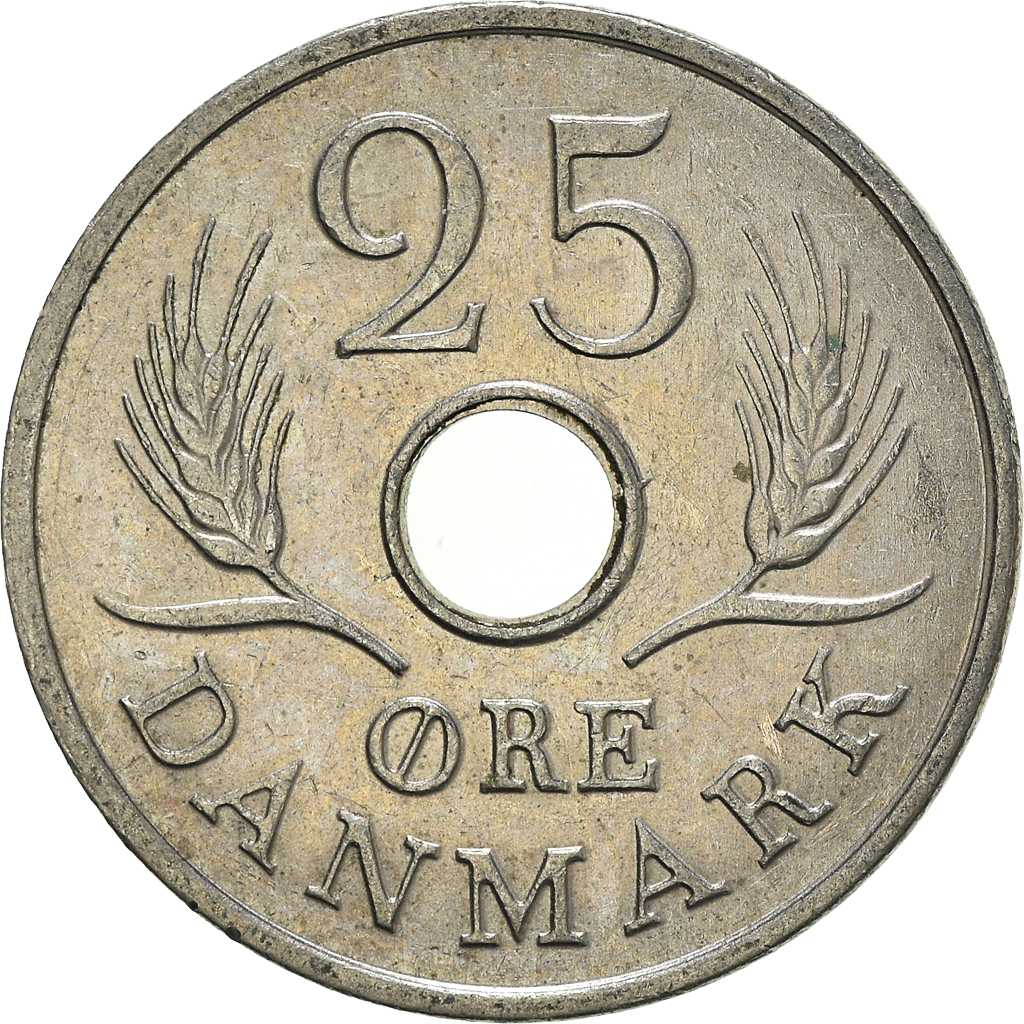 Moneda, Dinamarca, 25 Öre, 1967