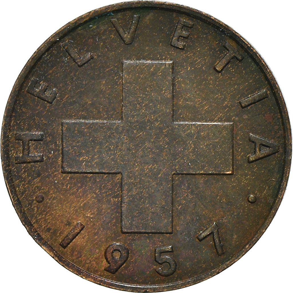Moneda, Suiza, Rappen, 1951