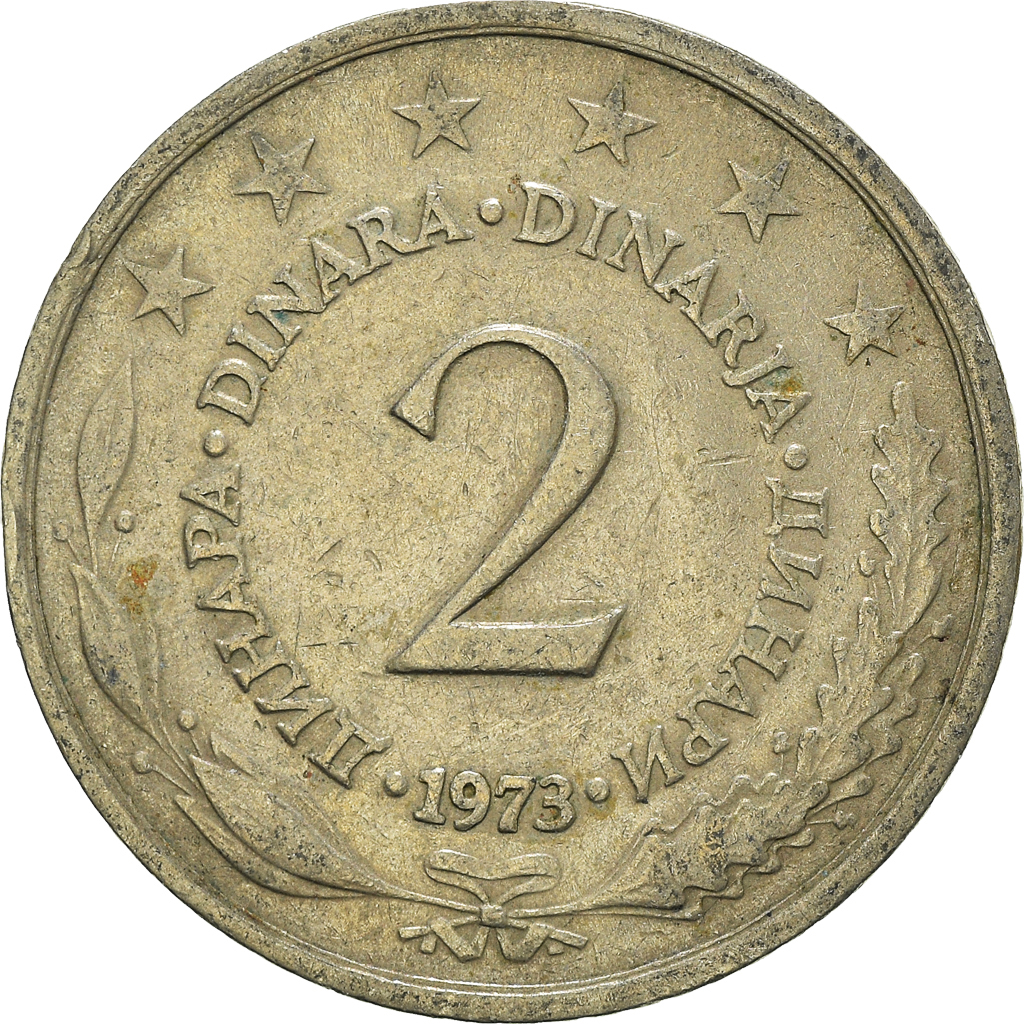 Moneda, Yugoslavia, 2 Dinara, 1973