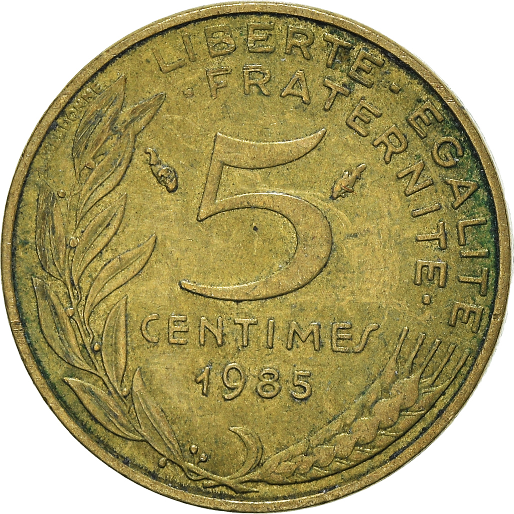 Moneda, Francia, 5 Centimes, 1985
