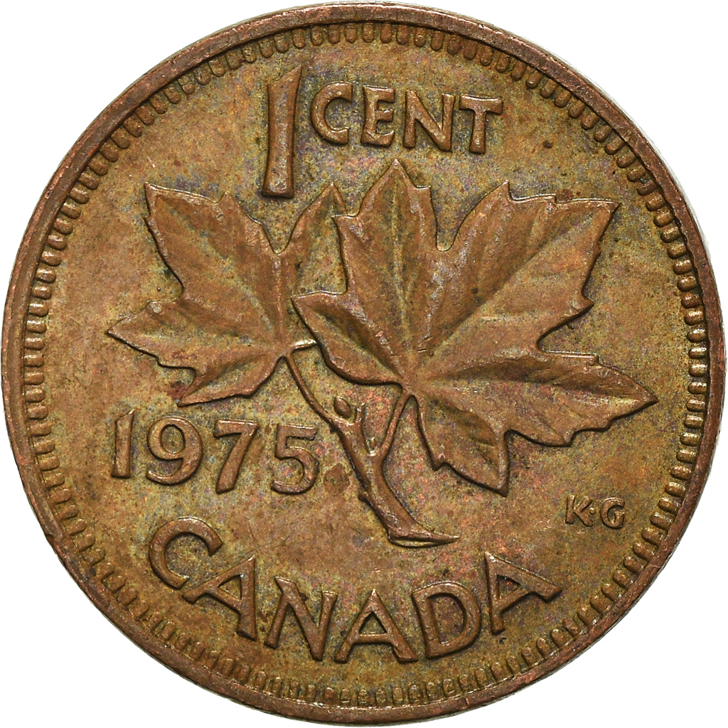 Moneda, Canadá, Cent, 1975