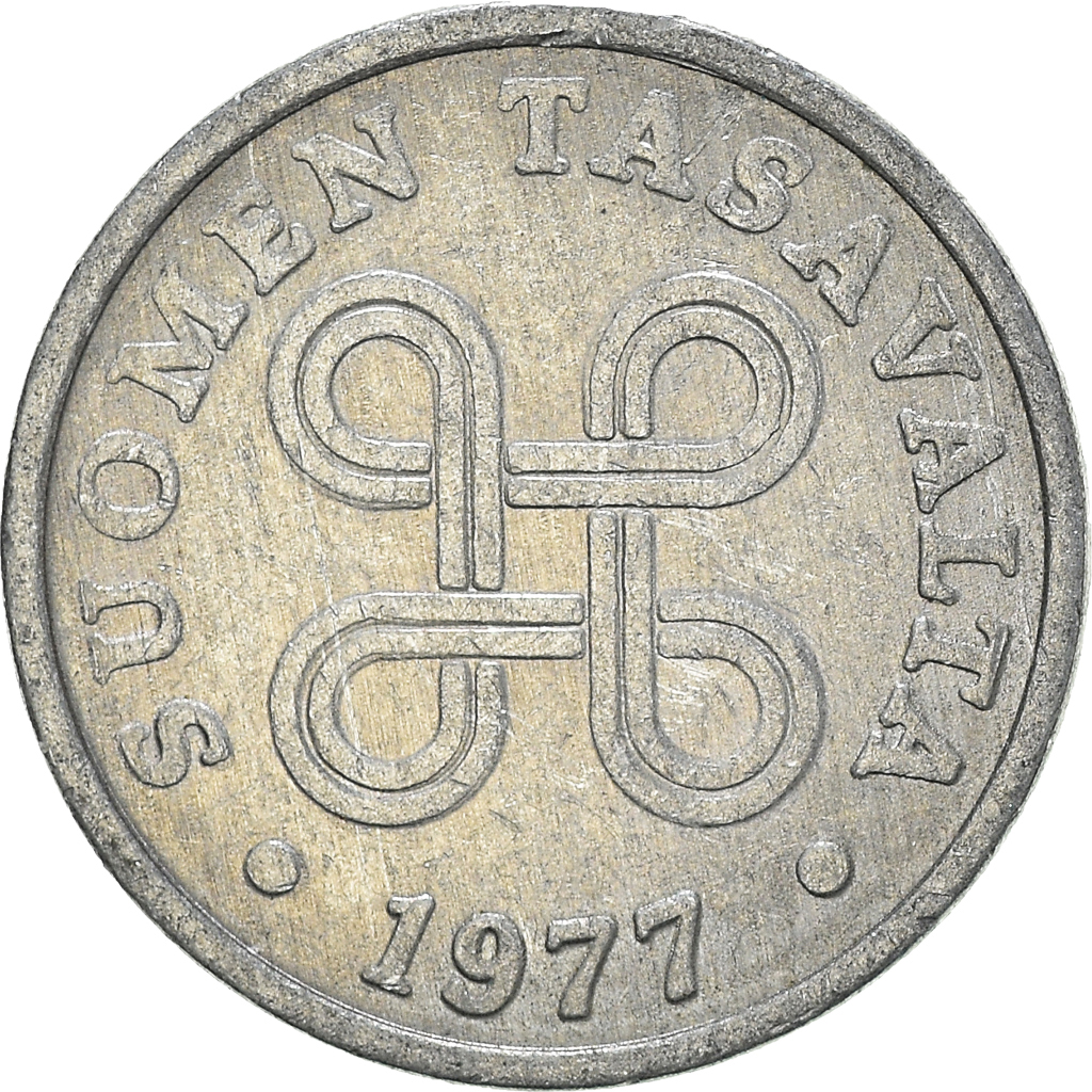 Moneda, Finlandia, 5 Pennia, 1977
