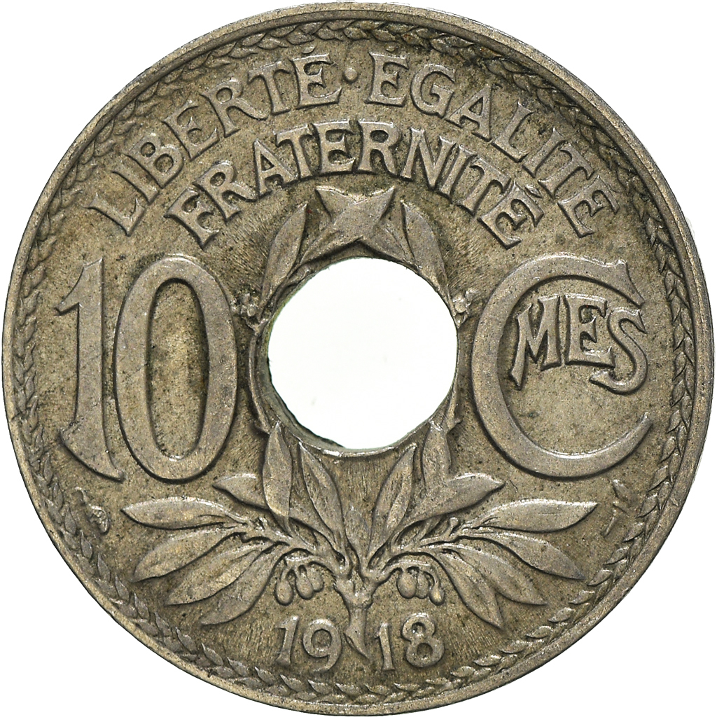 Moneda, Francia, 10 Centimes, 1918