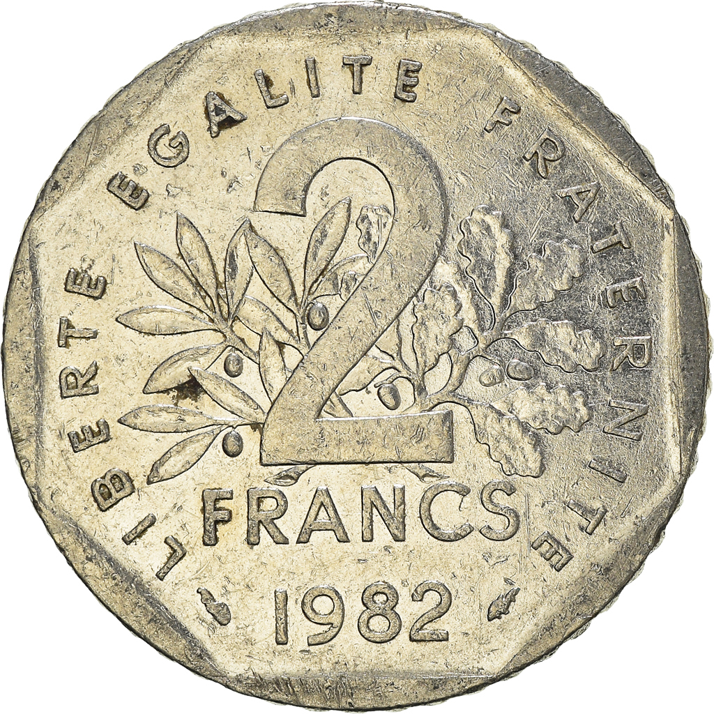 Moneda, Francia, 2 Francs, 1982