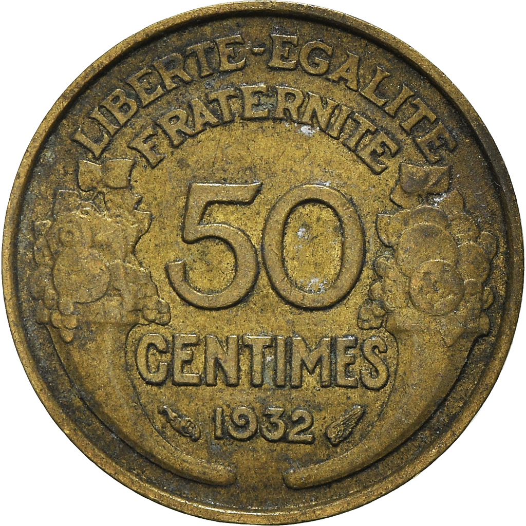 Moneda, Francia, 50 Centimes, 1932
