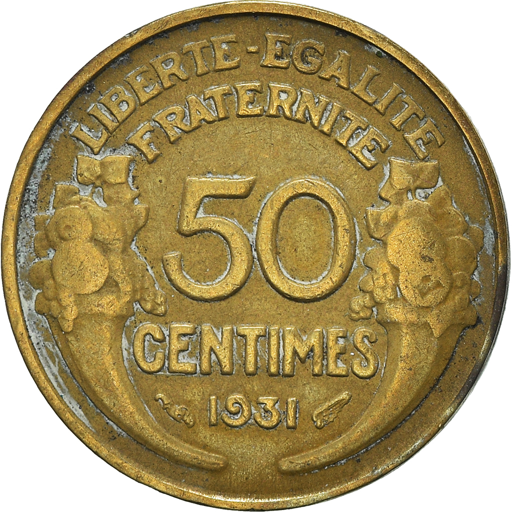 Moneda, Francia, 50 Centimes, 1931