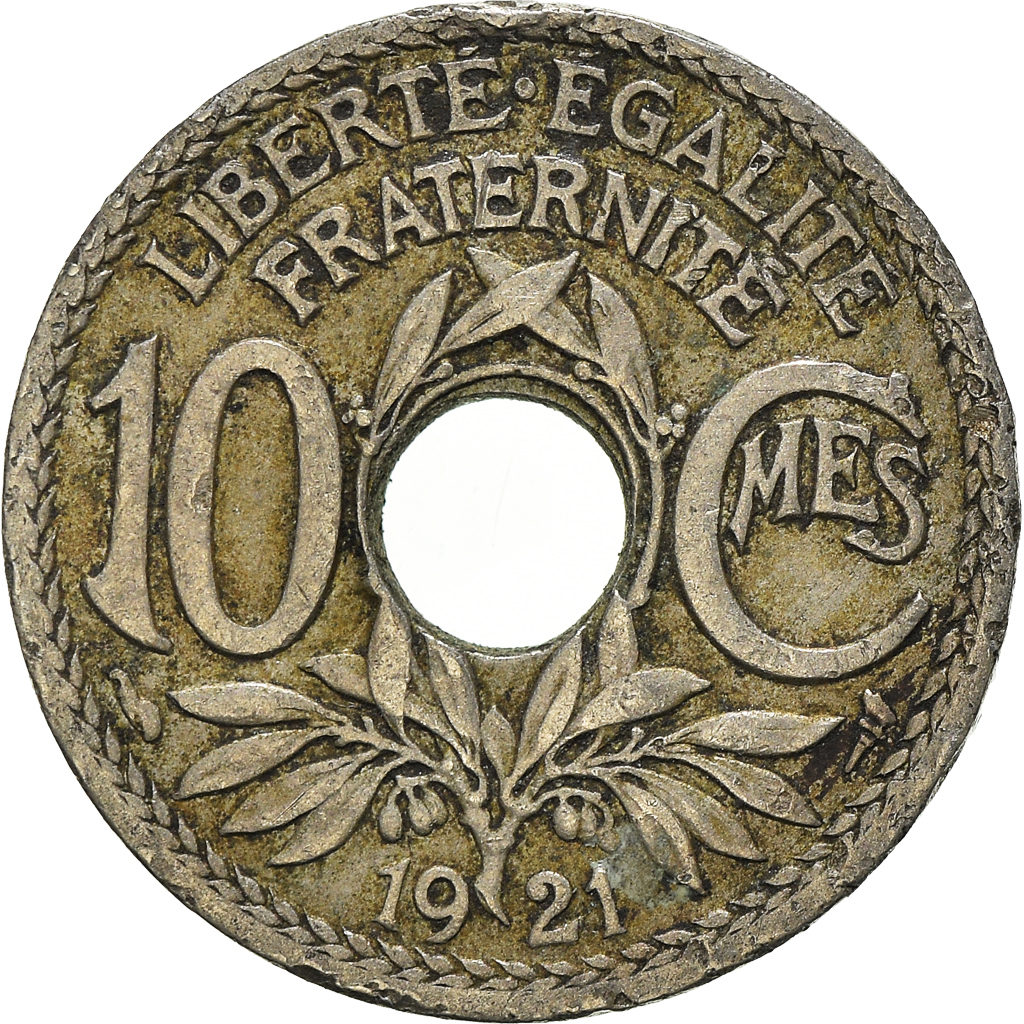 Moneda, Francia, 10 Centimes, 1921