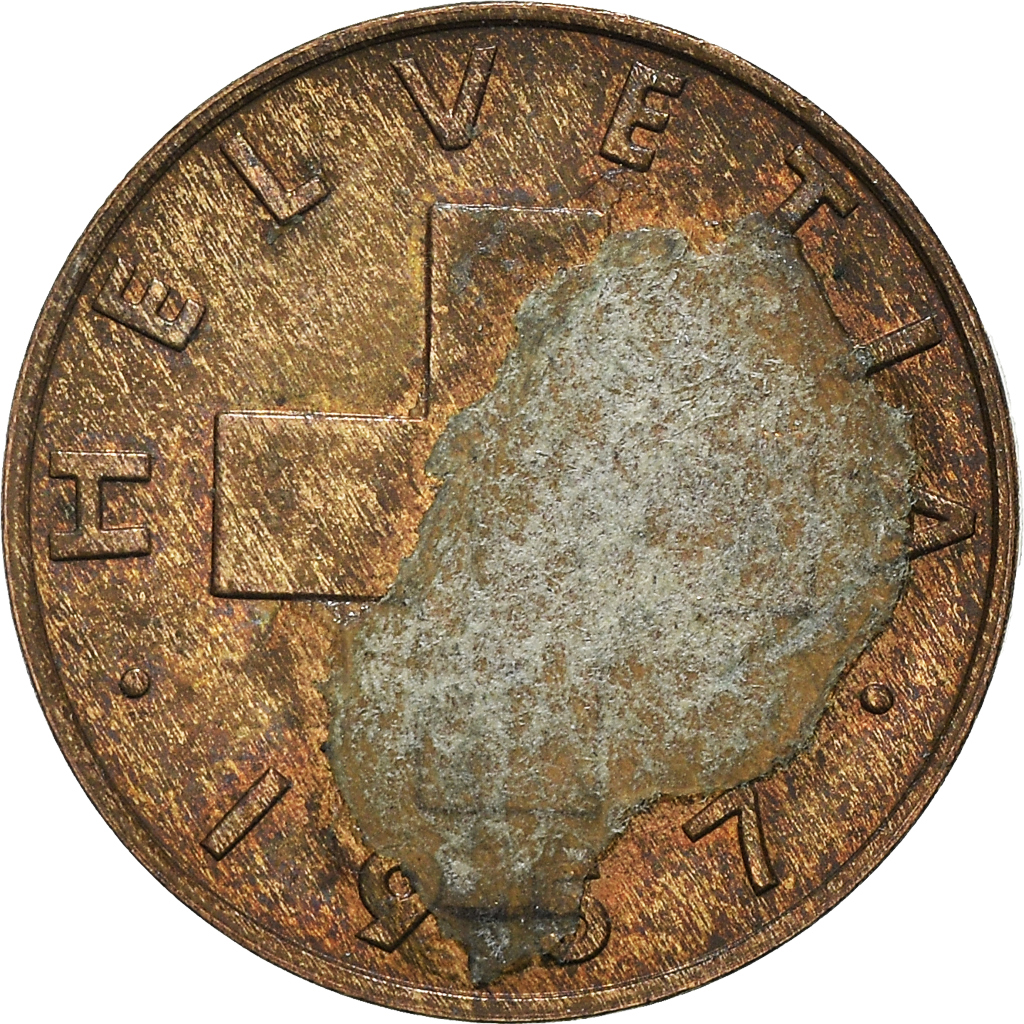 Moneda, Suiza, Rappen, 1957