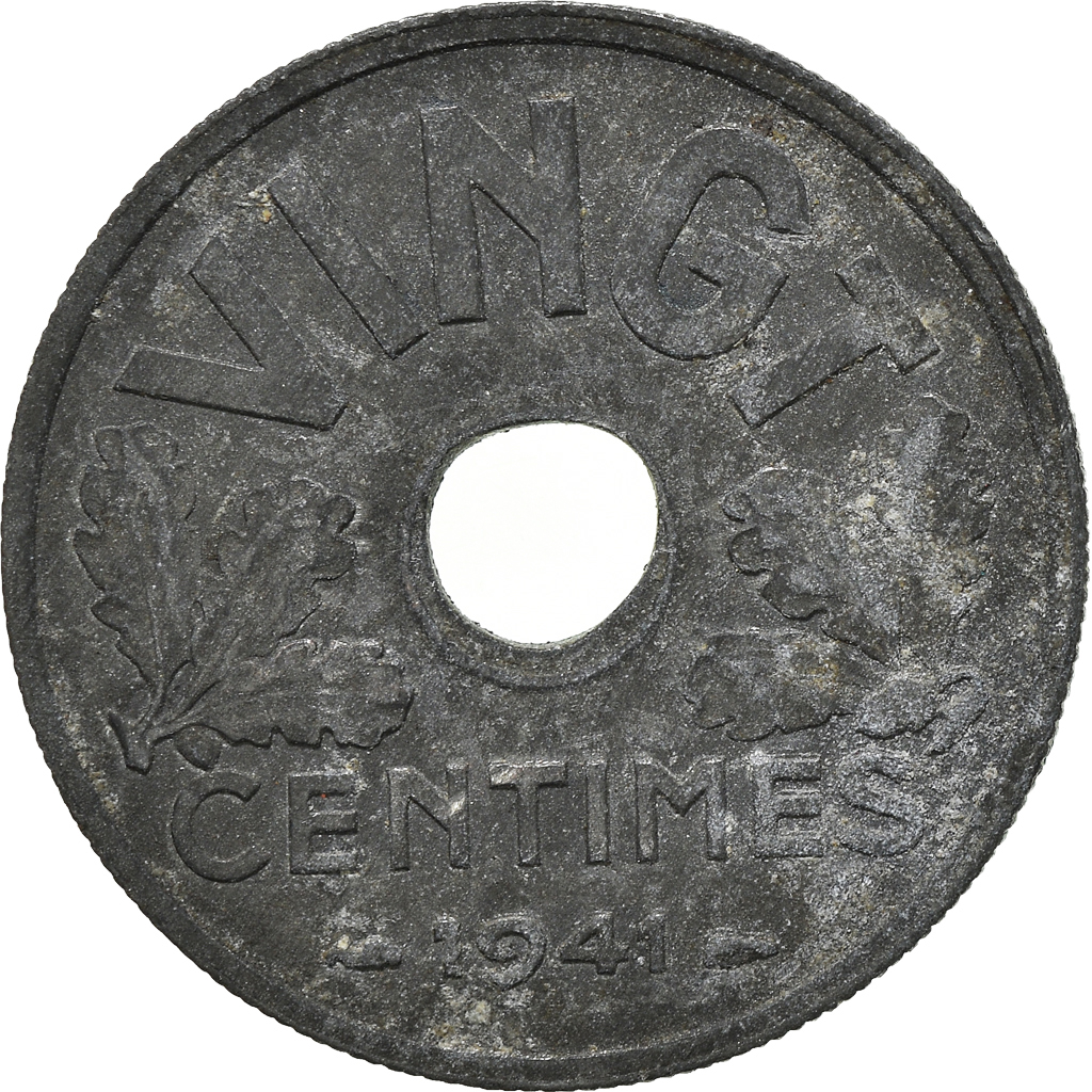 Moneda, Francia, 20 Centimes, 1941