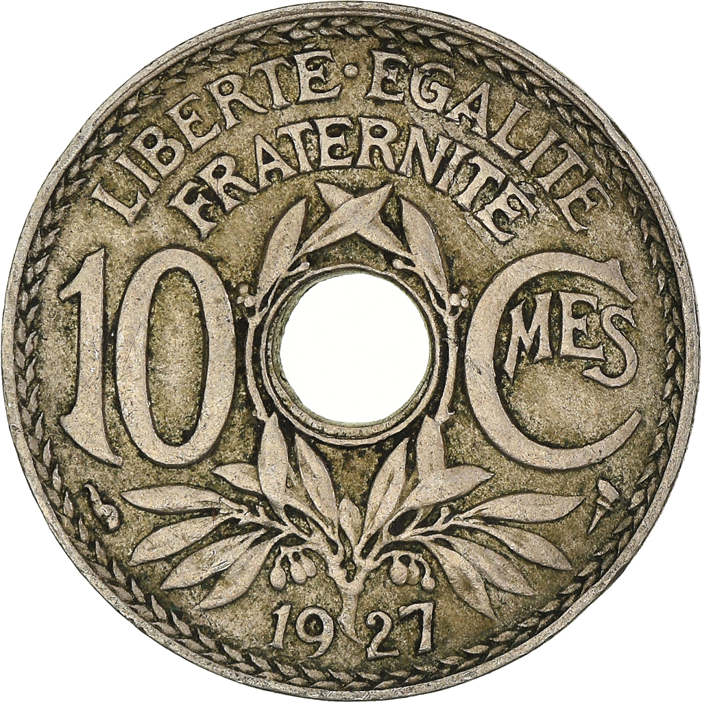 Moneda, Francia, 10 Centimes, 1927