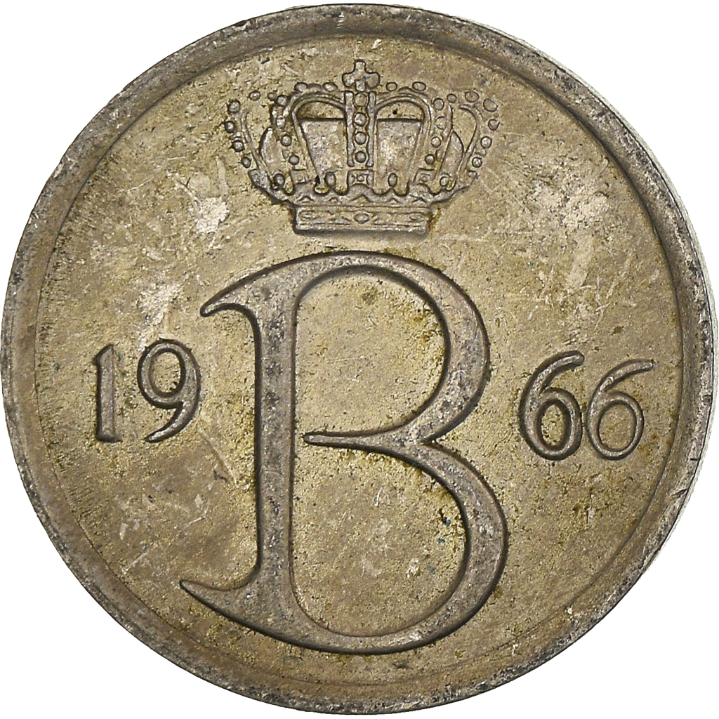 Moneda, Bélgica, 25 Centimes, 1966