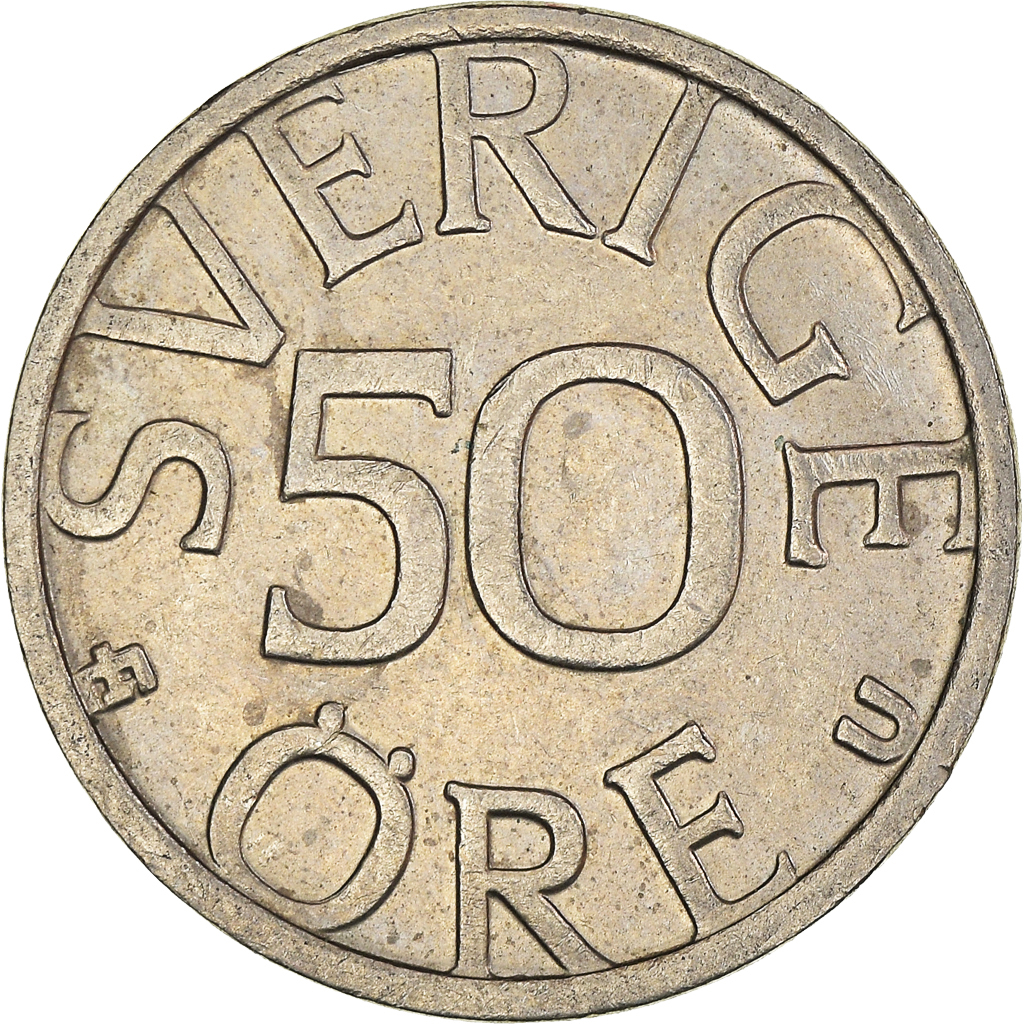 Moneda, Suecia, 50 Öre, 1977