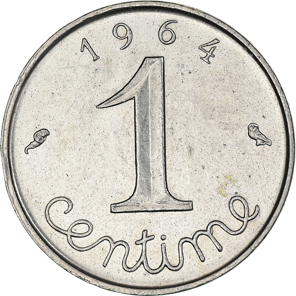 Moneda, Francia, Centime, 1964