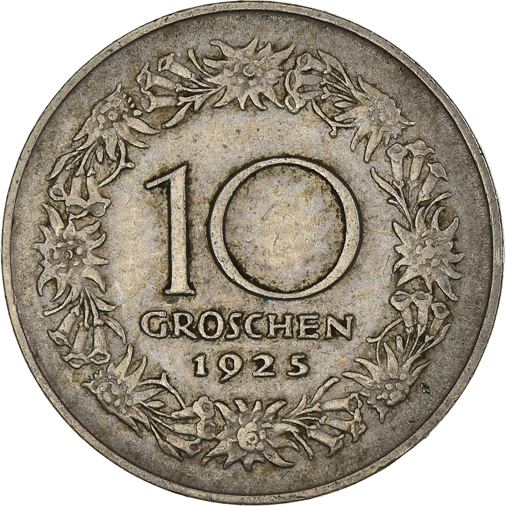 Moneda, Austria, 10 Groschen, 1925