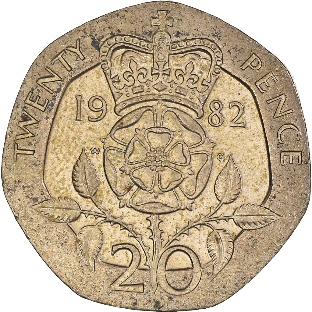 Moneda, Gran Bretaña, 20 Pence, 1982