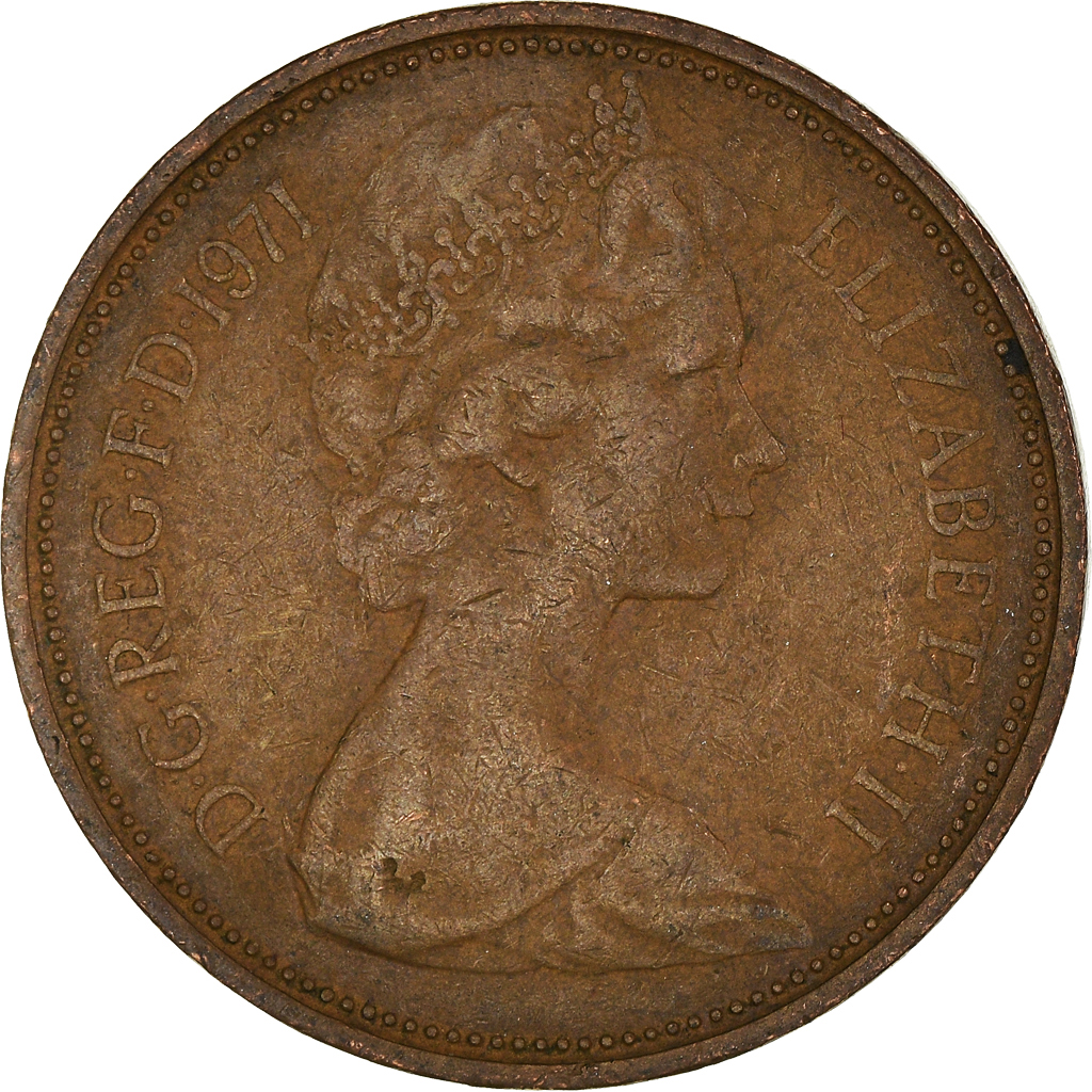 Moneda, Gran Bretaña, 2 New Pence, 1971