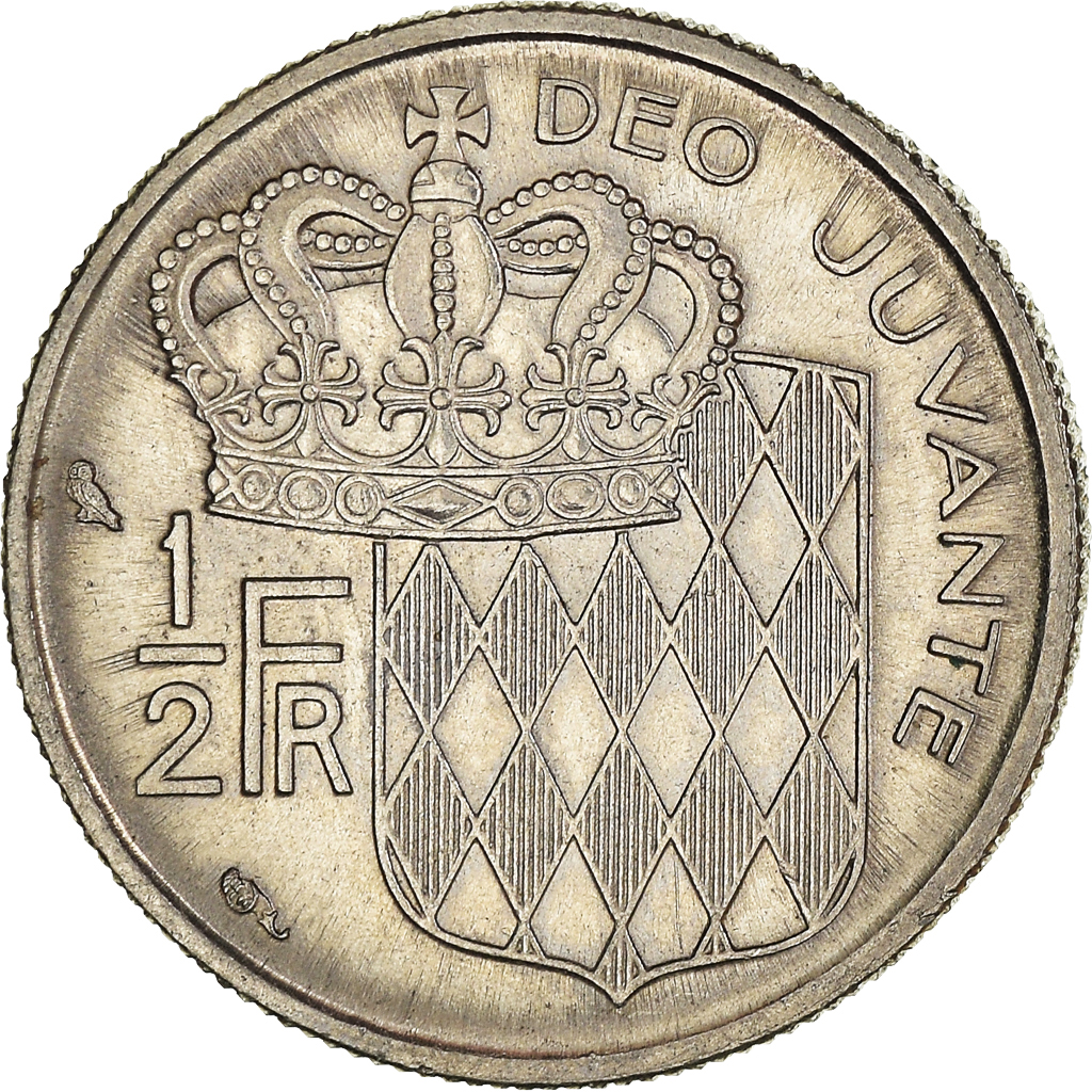 Moneda, Mónaco, 1/2 Franc, 1965