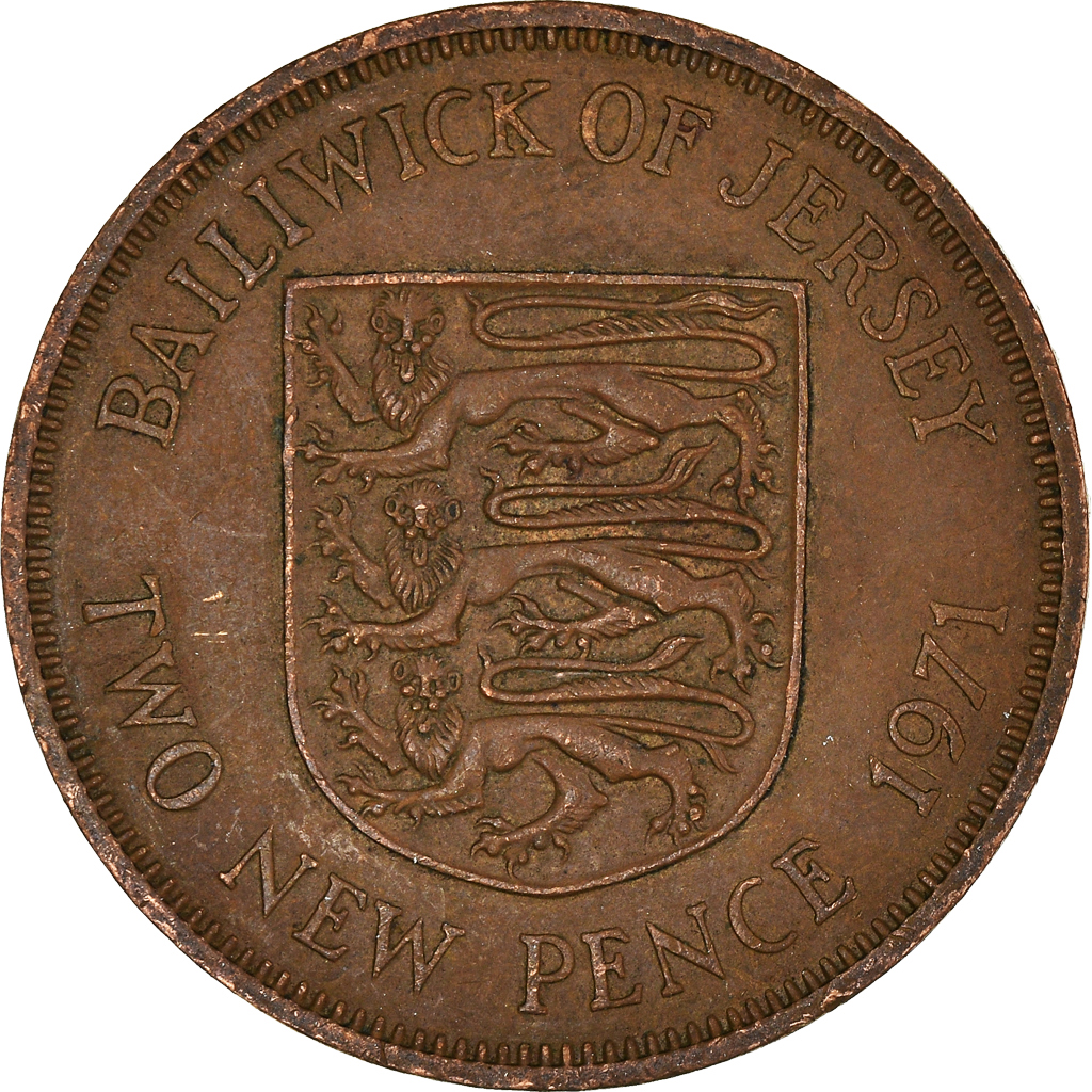 Coin, Jersey, 2 New Pence, 1971