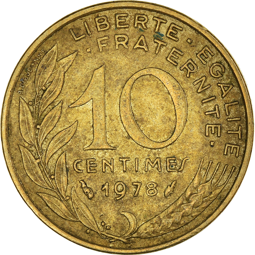 Moneda, Francia, 10 Centimes, 1978