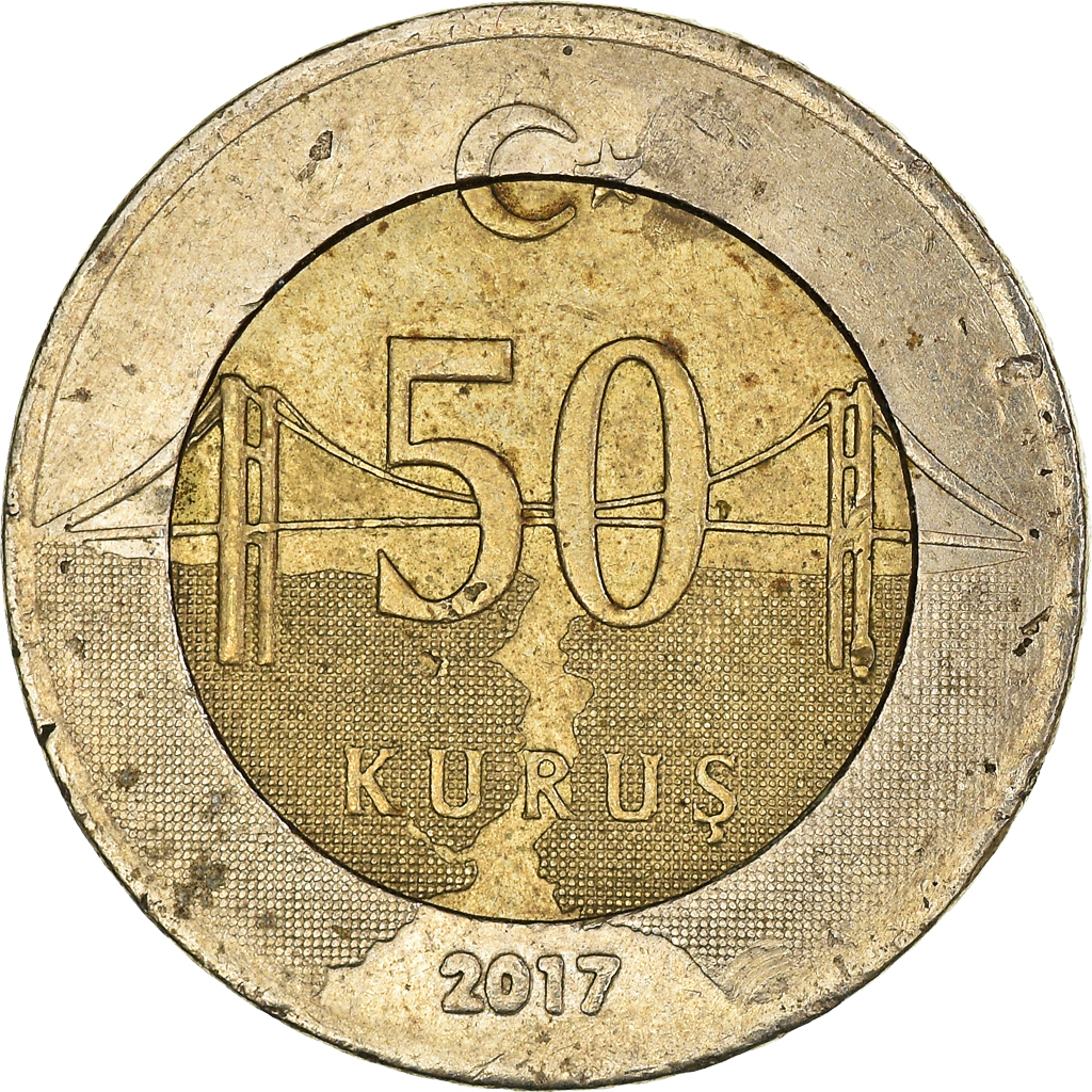 Moneda, Turquía, 50 Kurus, 2017