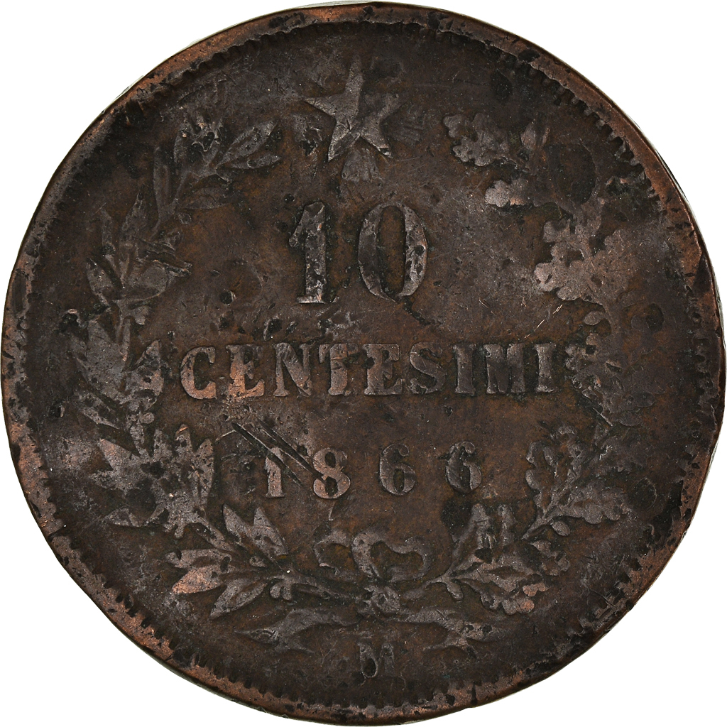 Coin, Italy, 10 Centesimi, 1866