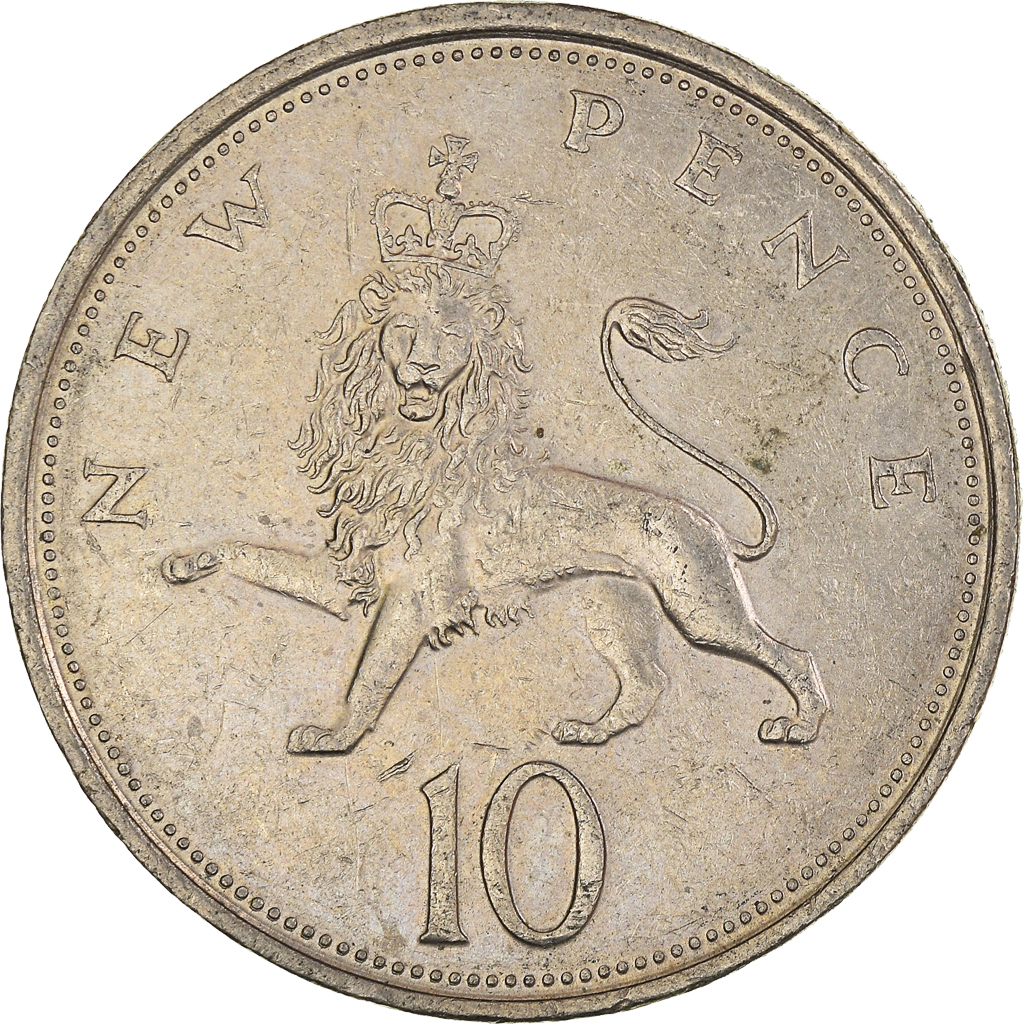 Moneda, Gran Bretaña, 10 New Pence, 1979