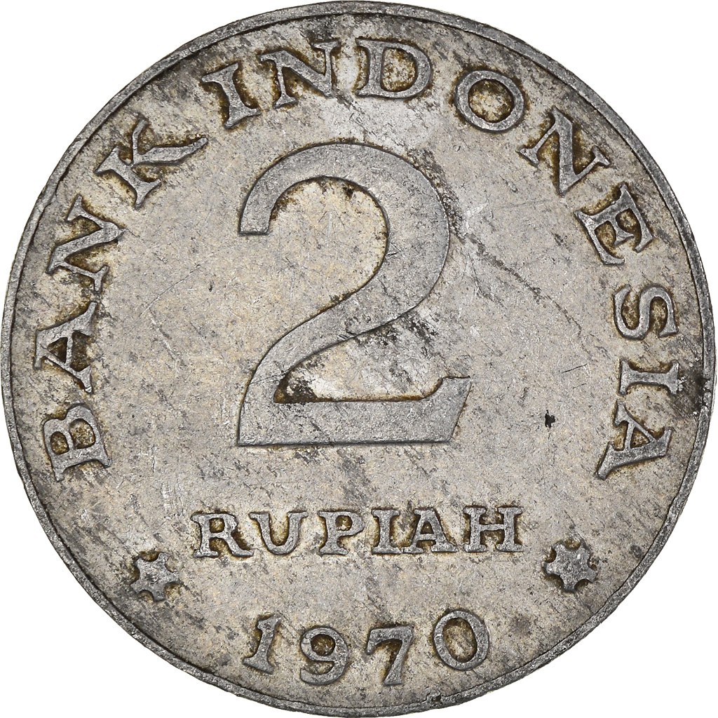 Moneda, Indonesia, 2 Rupiah, 1970