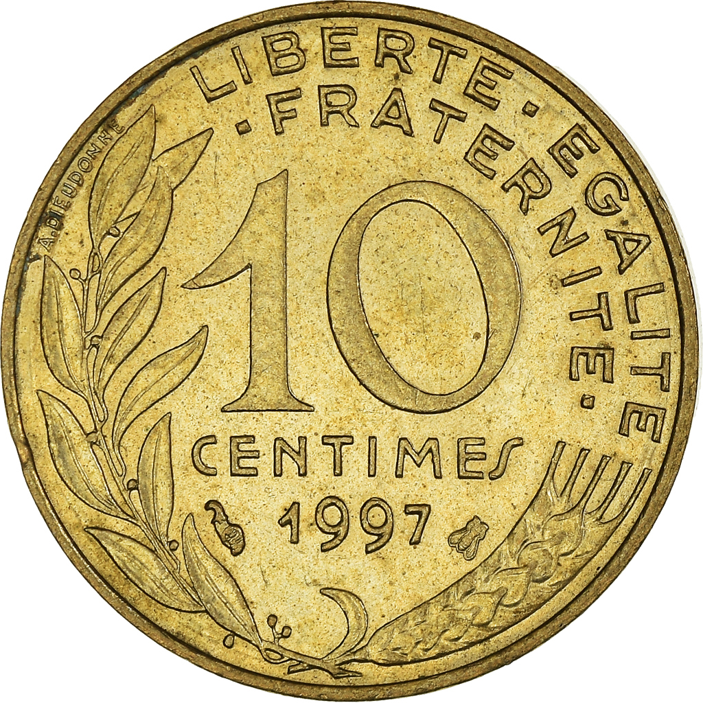 Moneda, Francia, 10 Centimes, 1997