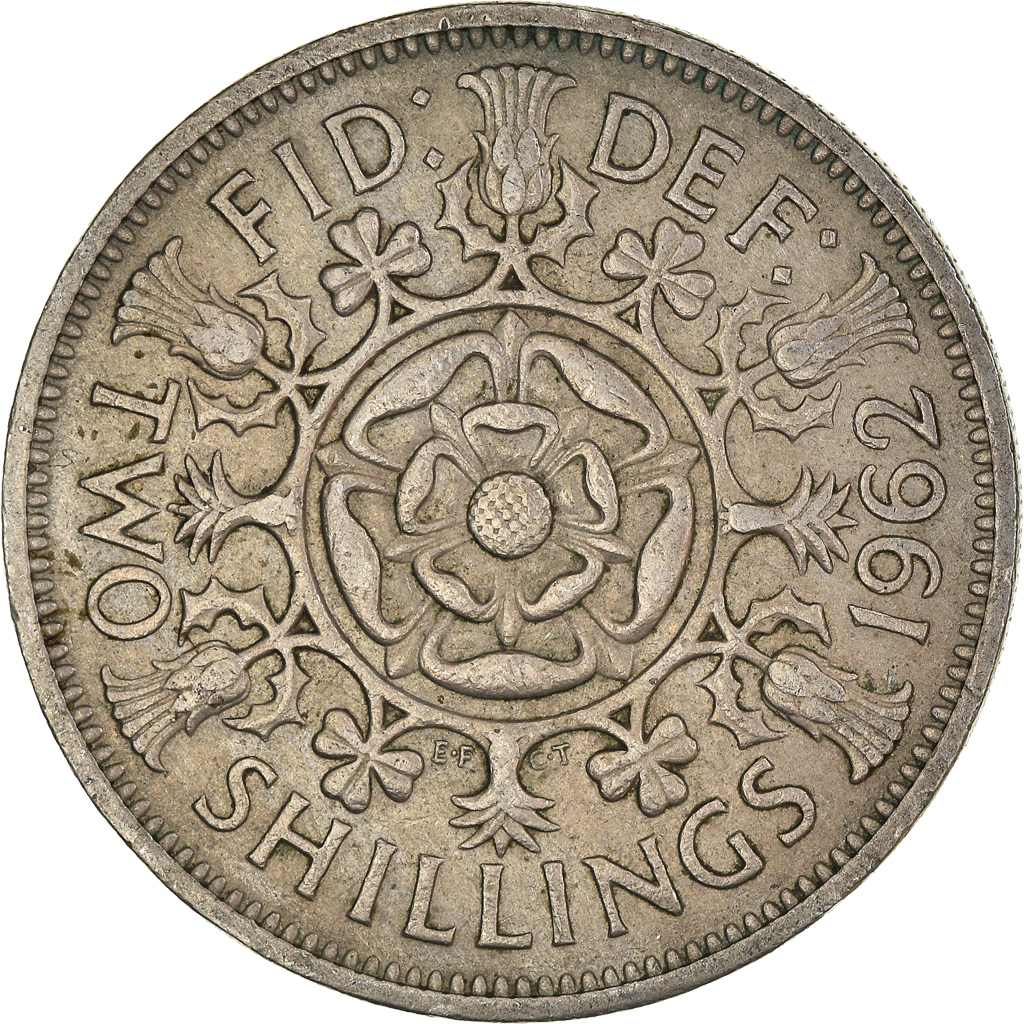 Moneda, Gran Bretaña, Florin, Two Shillings, 1962