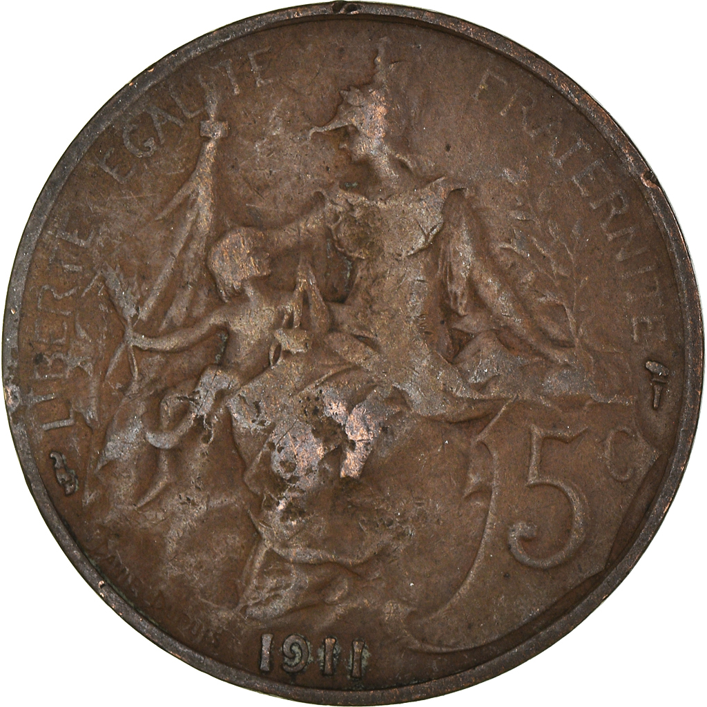 Moneda, Francia, 5 Centimes, 1911