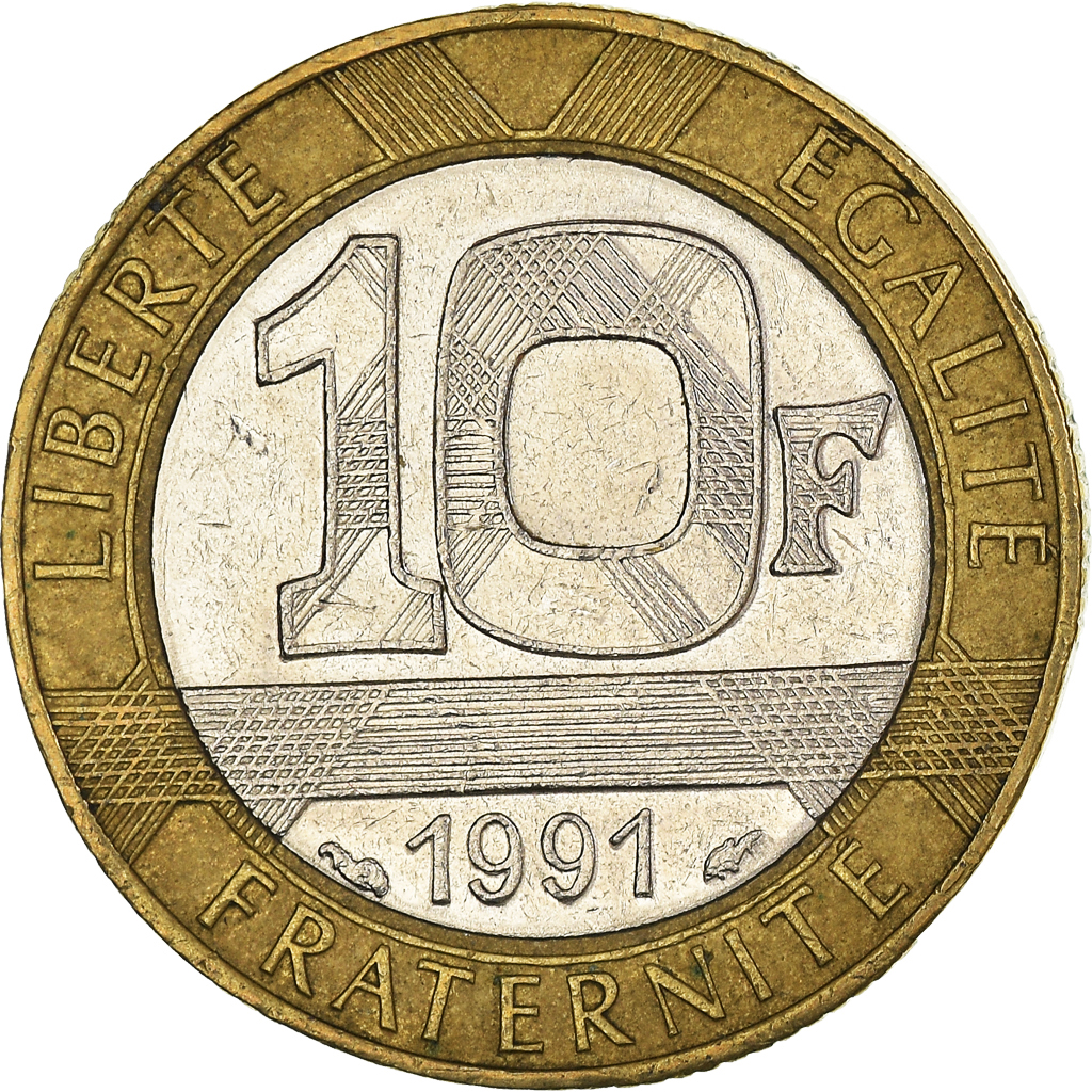 Moneda, Francia, 10 Francs, 1991