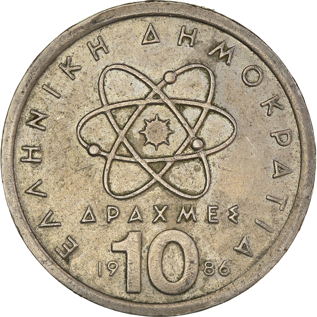 Moneda, Grecia, 10 Drachmes, 1986